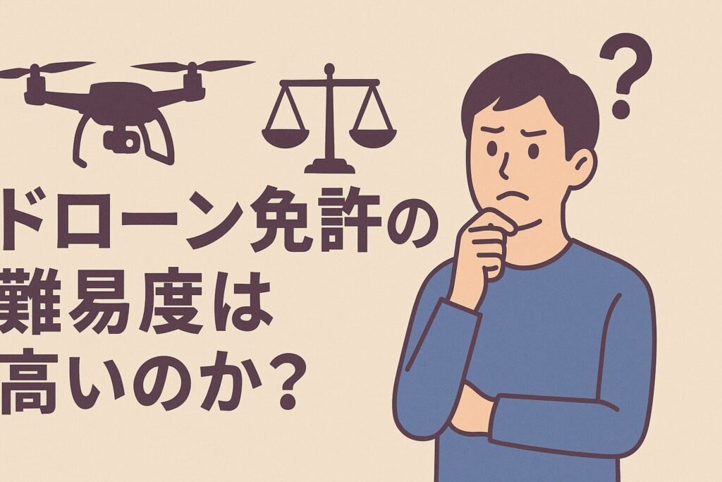 考える男性のイラストとタイトル文字