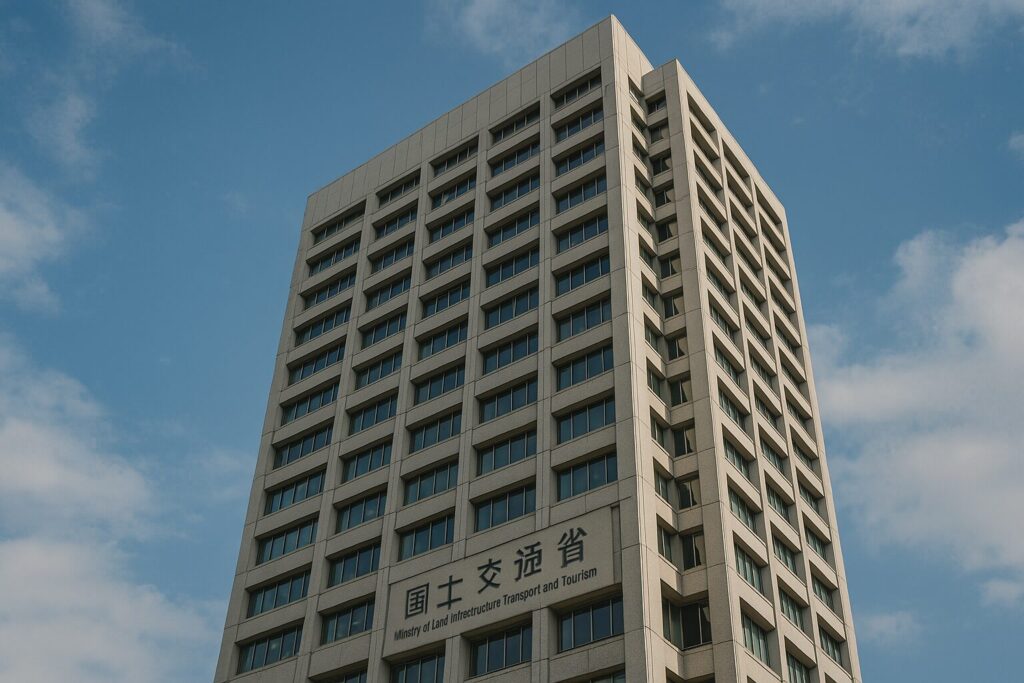 大きな国土交通省と書かれたビルディング