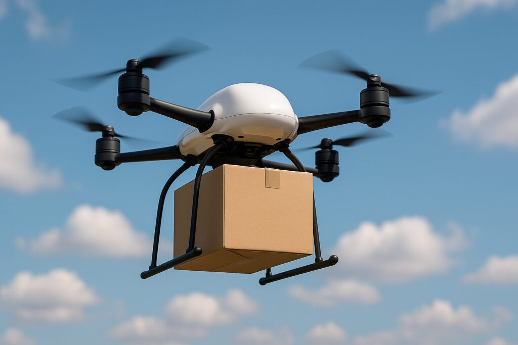 荷物を運ぶドローン