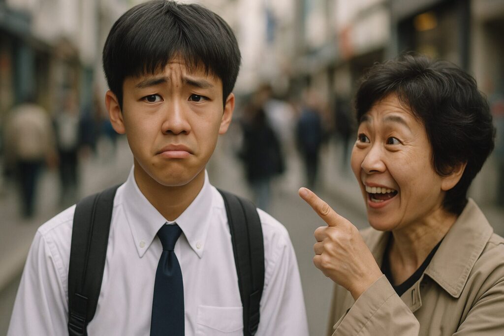 有名人ち間違えられて困惑する男子中学生