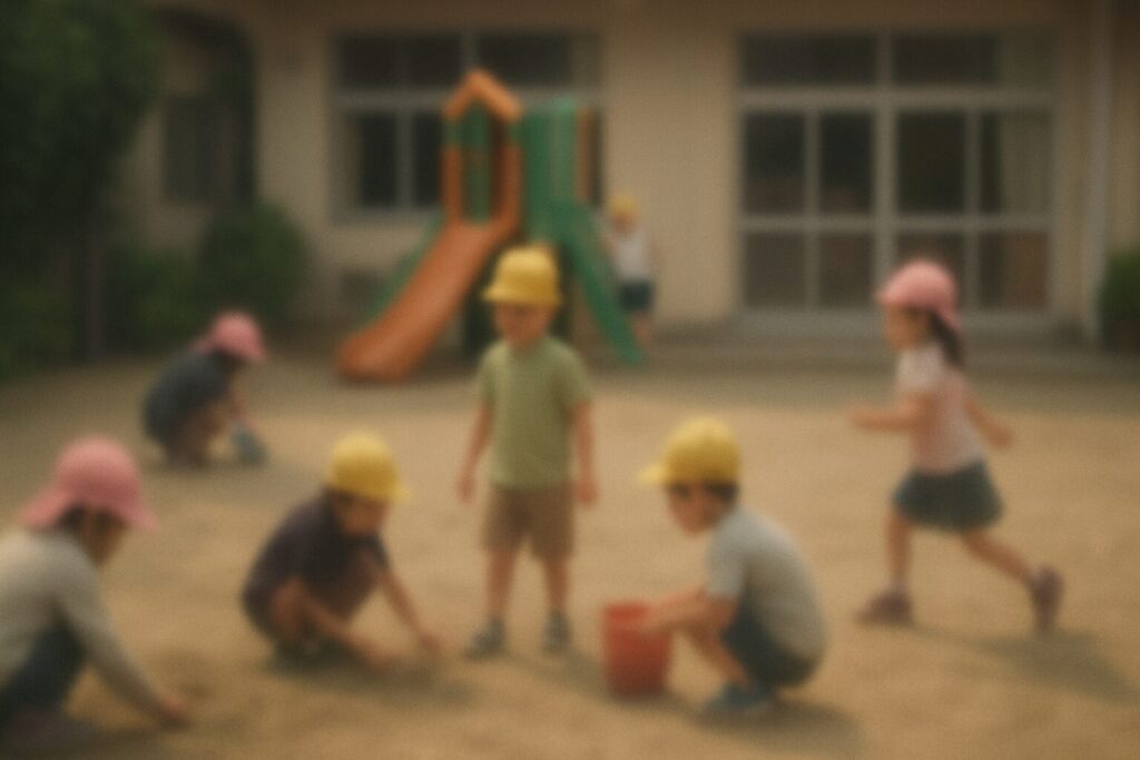 幼稚園で遊ぶ園児たち
画像にぼかし