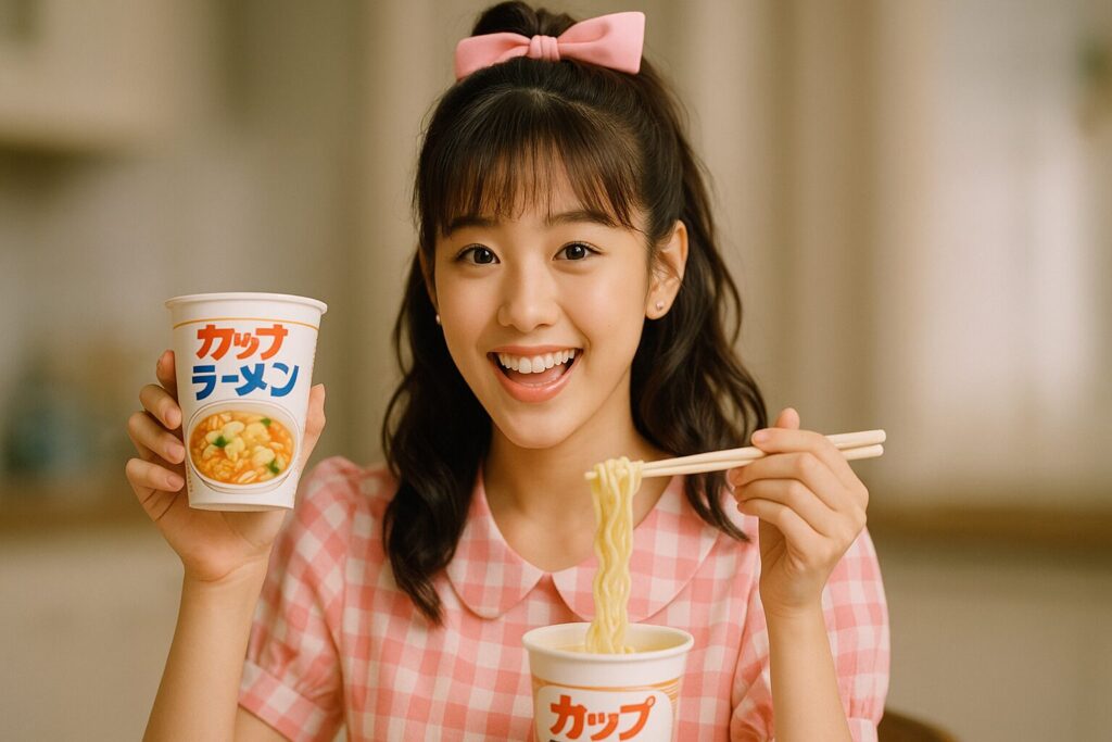 カップ麺のCMでブレイクするアイドル