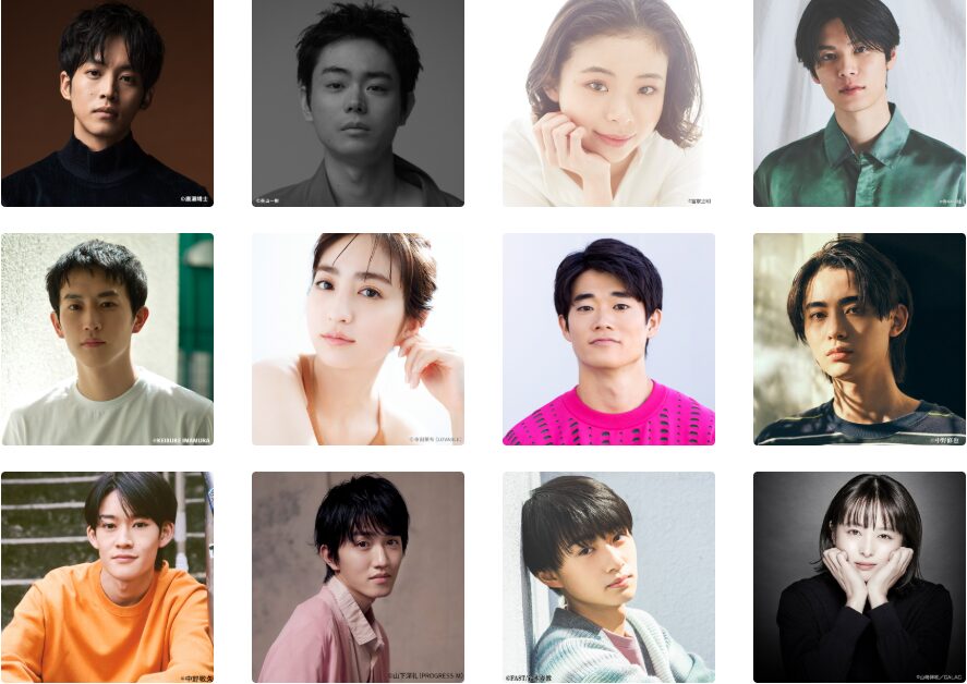 芸能事務所の所属タレントたちの宣材写真