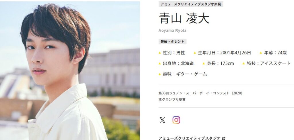 男性俳優の宣材写真とプロフィール