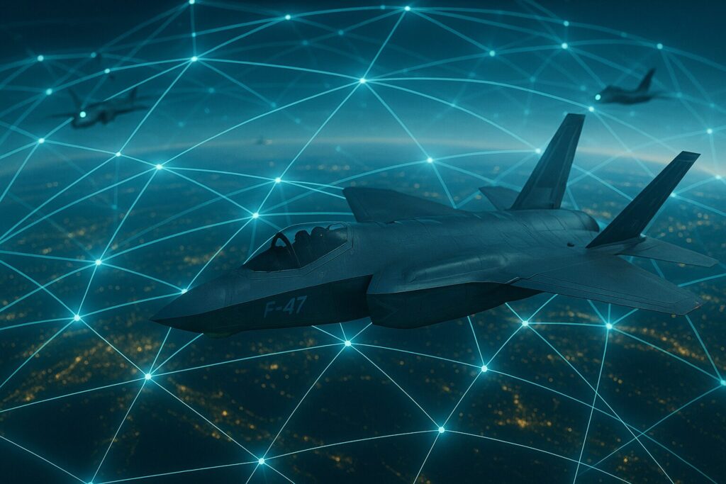 戦闘機のネットワーク戦をイメージ