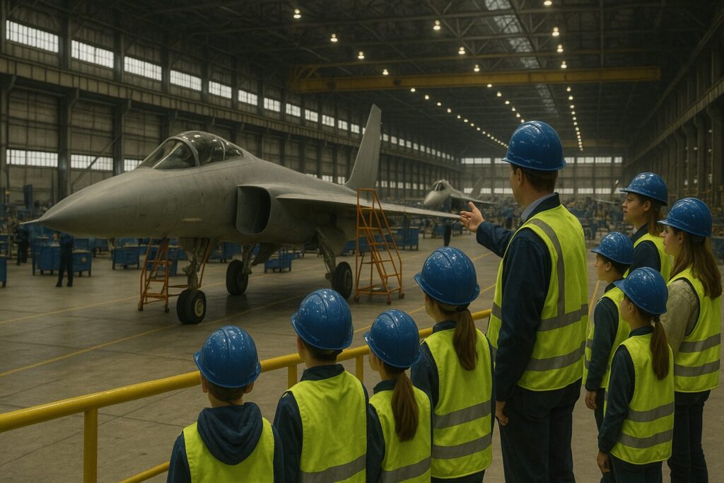 戦闘機工場の工場見学イメージ画像