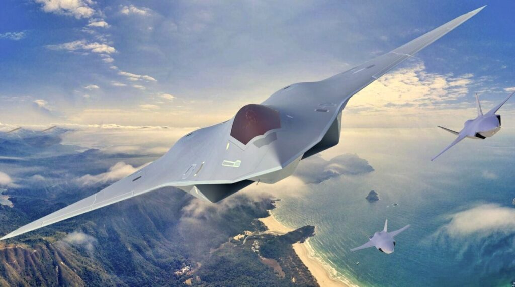 3機編隊で飛行中の戦闘機