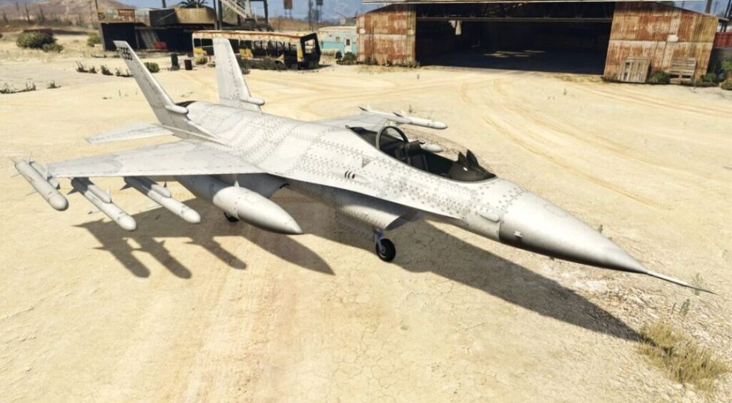 ゲーム画面で駐機中の戦闘機