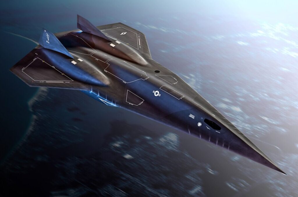 超高空を飛行する未来の戦闘機