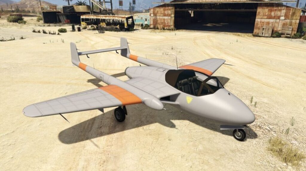 ゲーム画面で駐機中の戦闘機