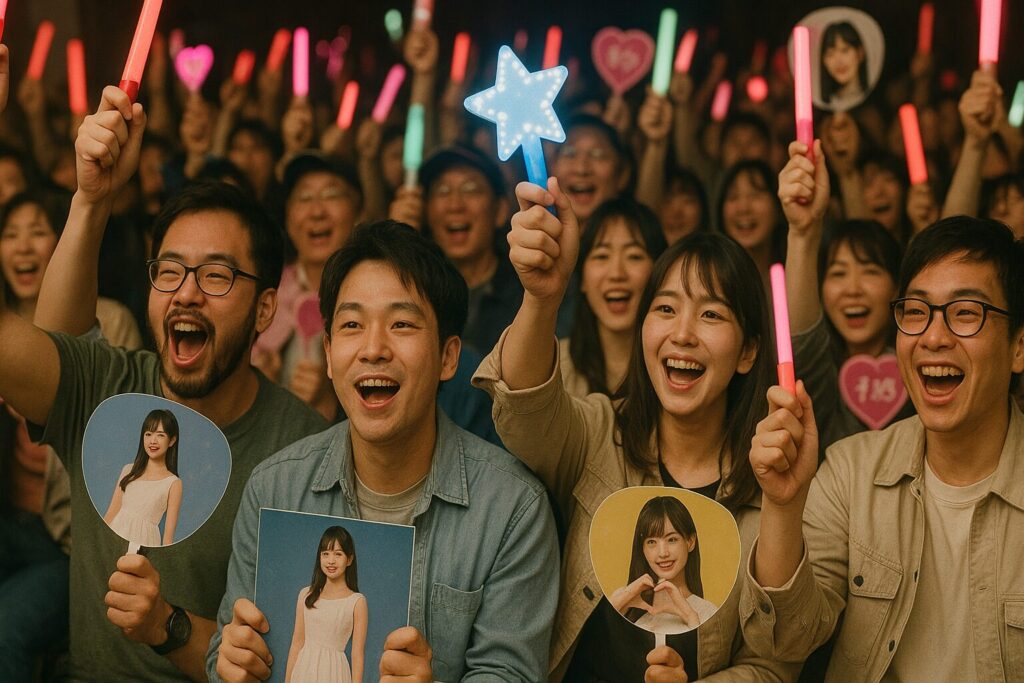 アイドルを応援する熱狂的なファンたち