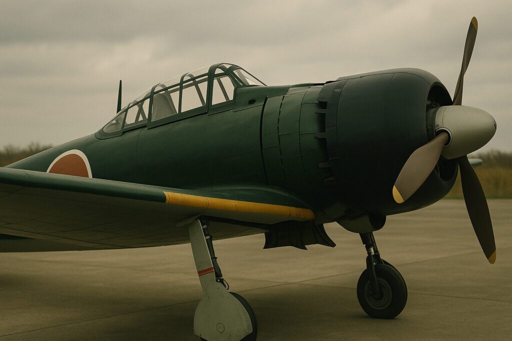 駐機中のレシプロ戦闘機