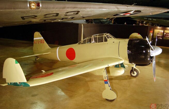 展示中のレシプロ戦闘機