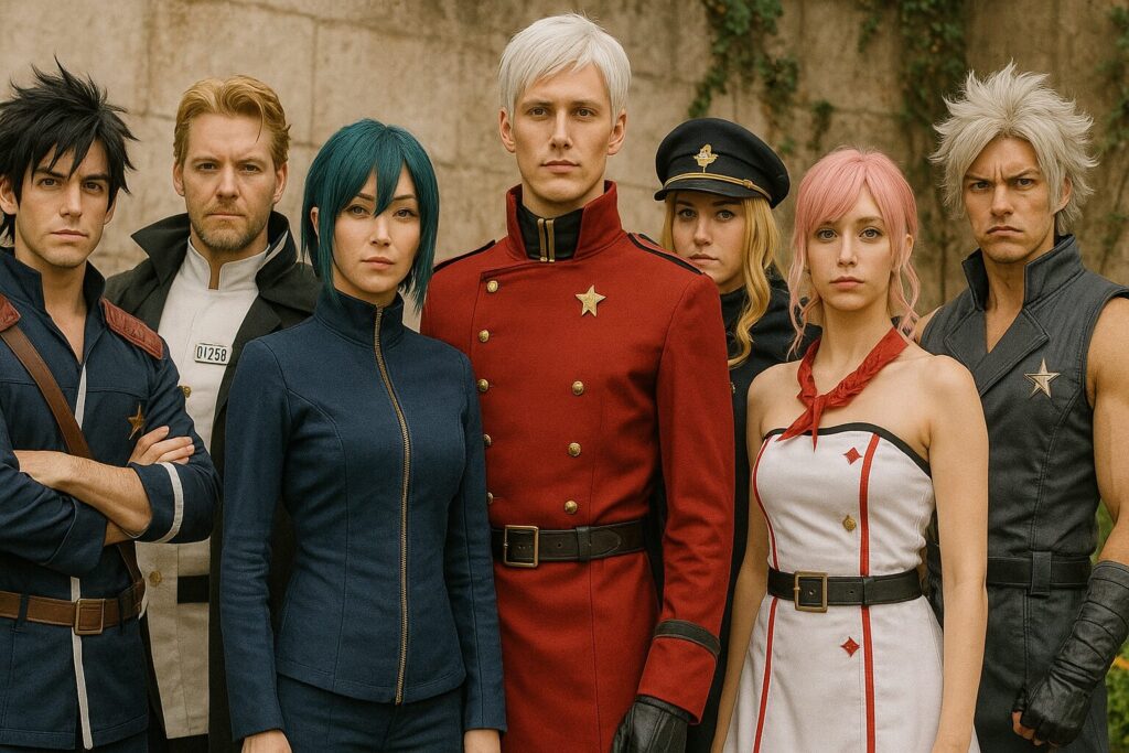 プランダラの7人の撃墜王のコスプレをしているグループ