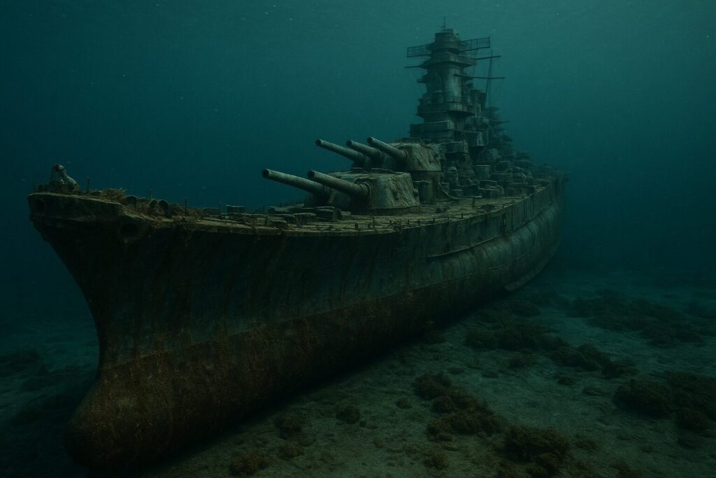 海底に沈んでいる巨大戦艦