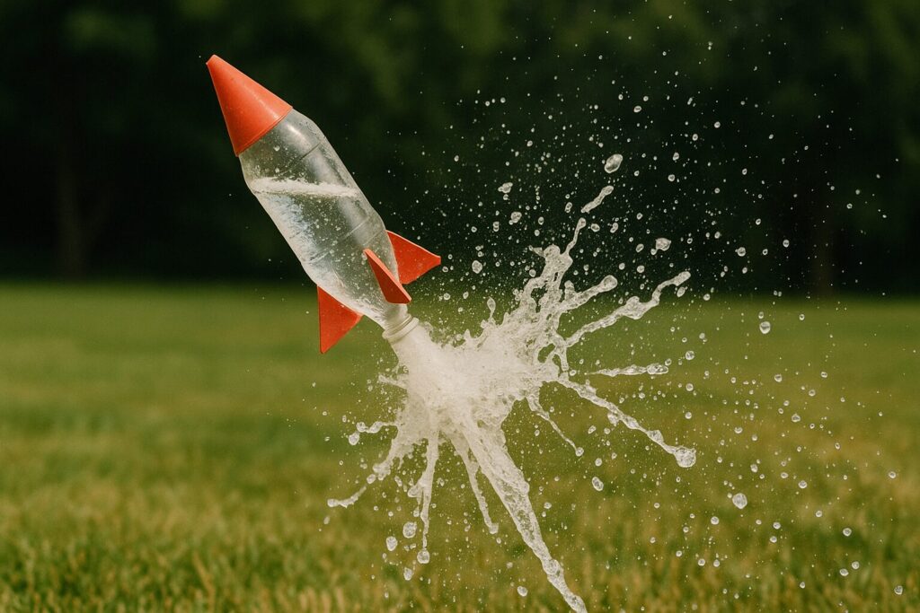 破裂するペットボトルロケット