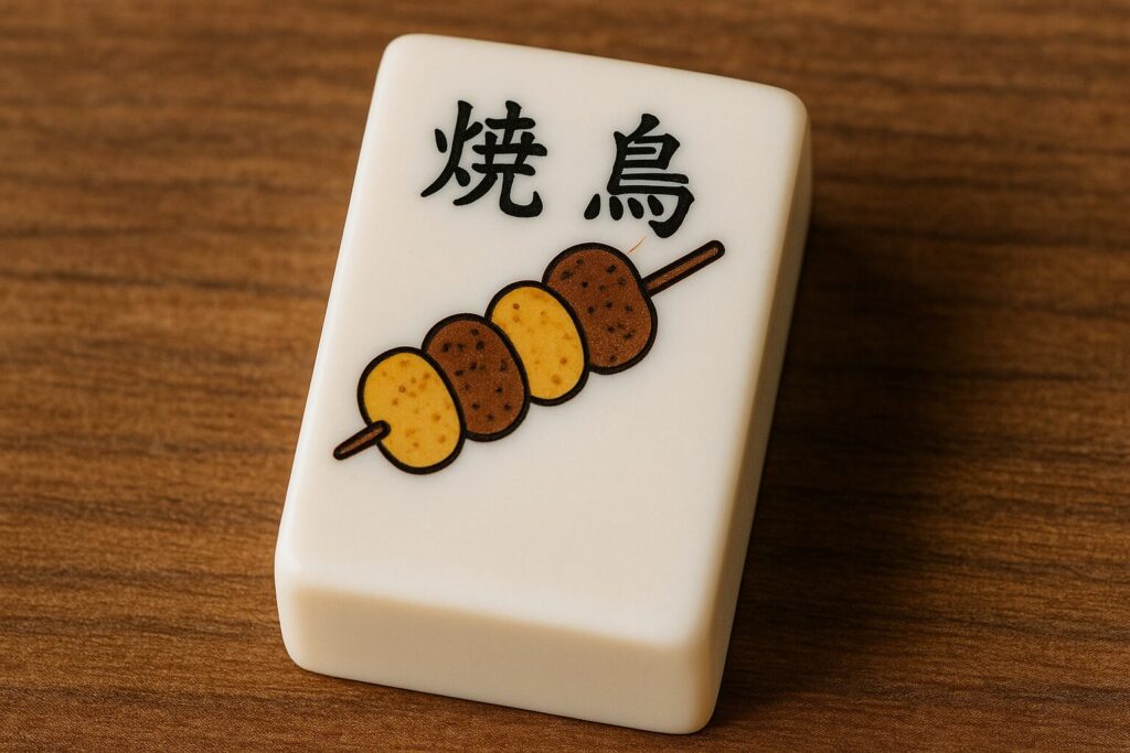 ヤキトリが描かれた麻雀牌
