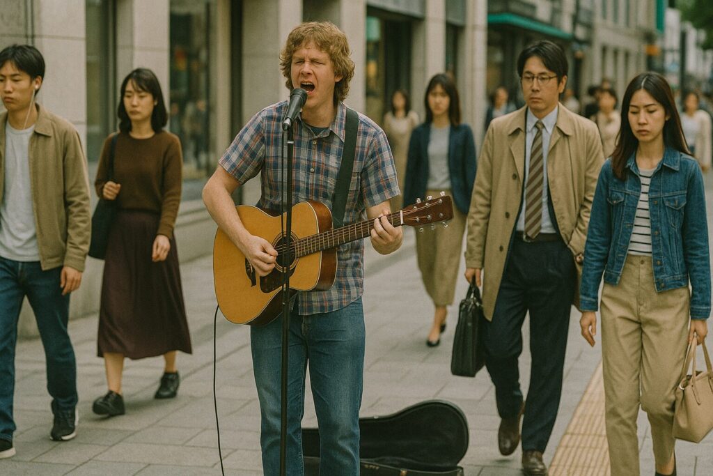 ダサいので通行人に無視されまくる路上ライブ