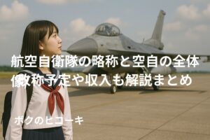 自衛隊戦闘機を見つめる女子高生