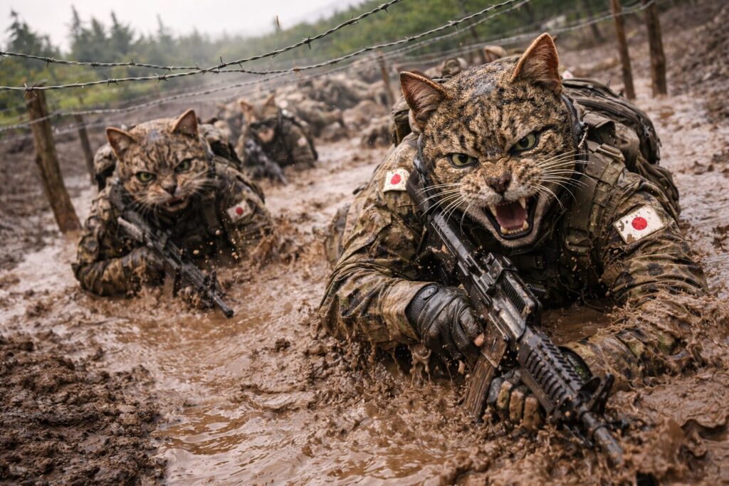 過酷な訓練中の山猫の空挺団員たち