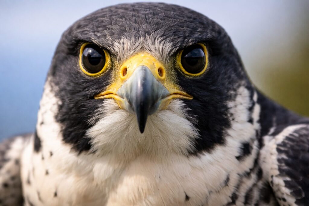 ハヤブサの顔面