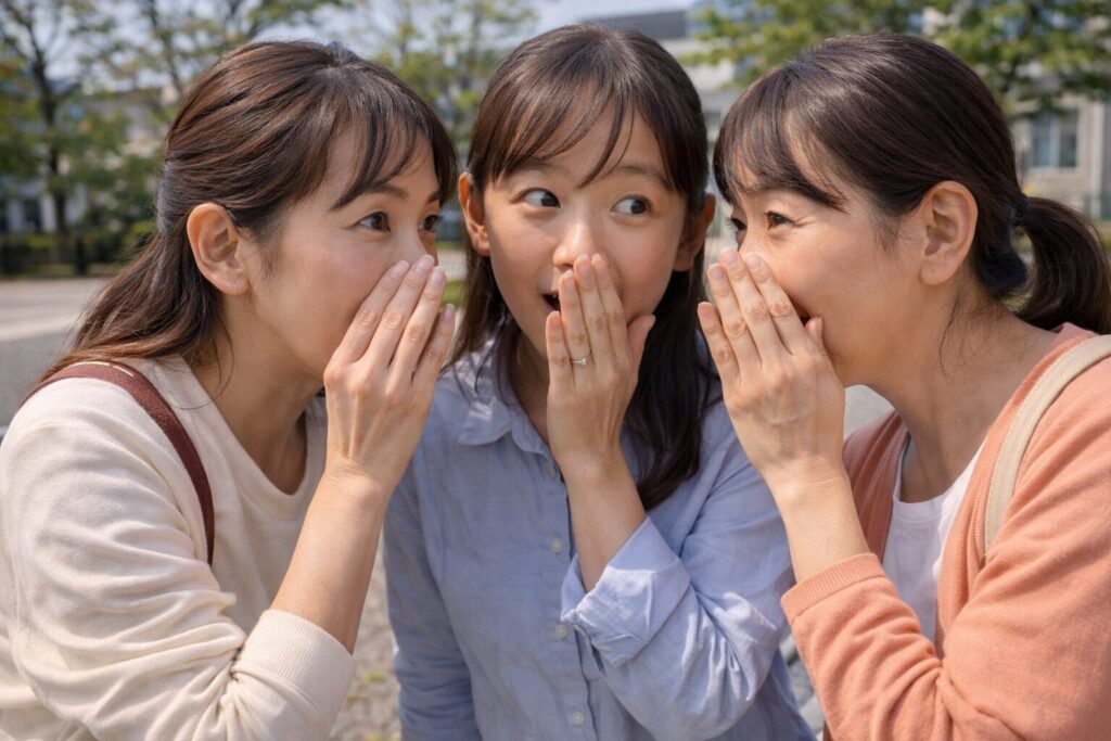 うわさ話に夢中の奥様たち