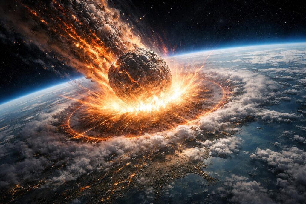 地球に衝突した小惑星