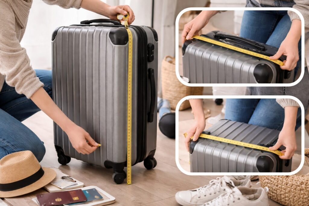 スーツケースのサイズの測り方イメージ画像