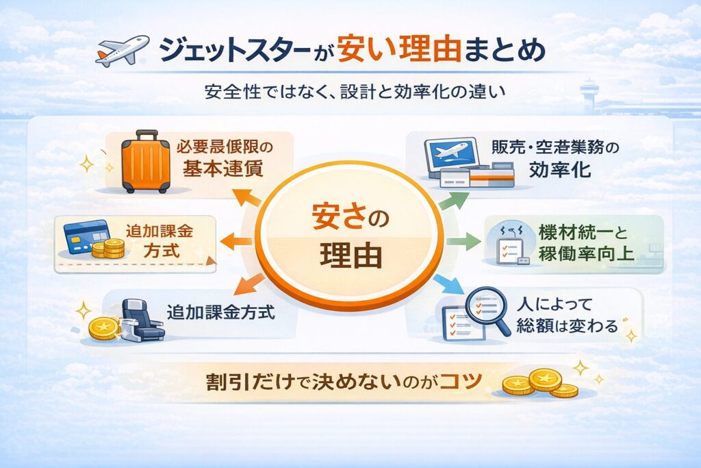 ジェットスターが安い理由まとめ図