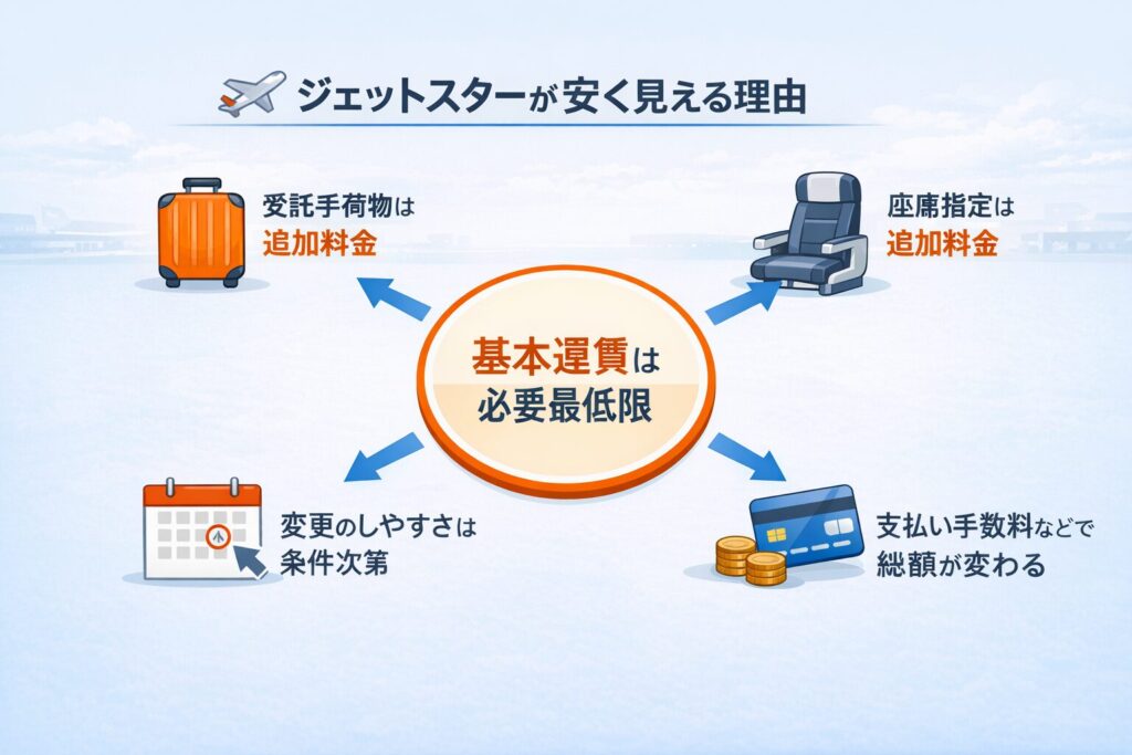 ジェットスターが安く見える仕組みの図解