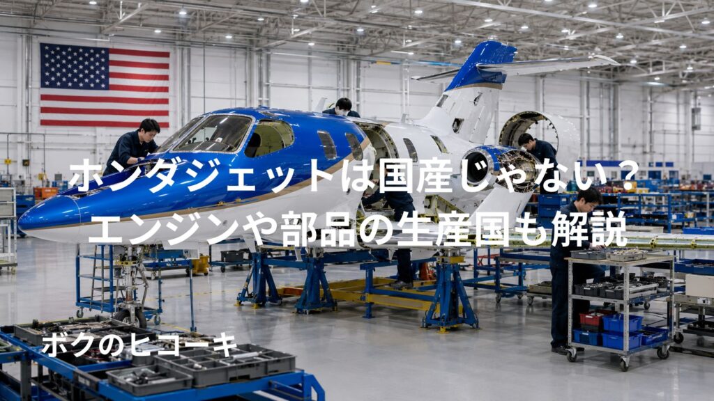 アメリカの航空機工場でホンダジェット型ビジネスジェットを組み立てる日本人技術者