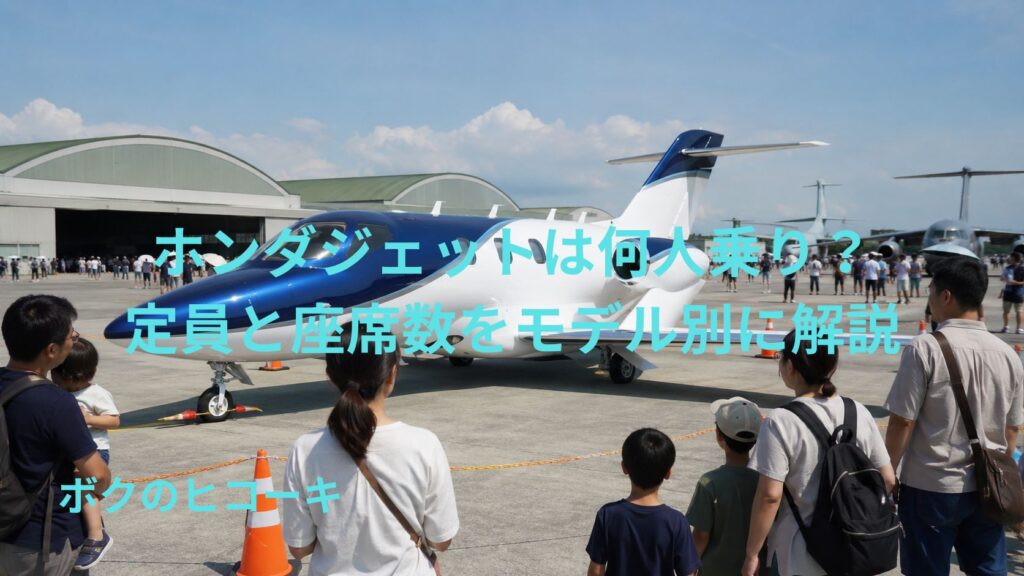 駐機中の小型ビジネスジェット機と搭乗を待つ乗客