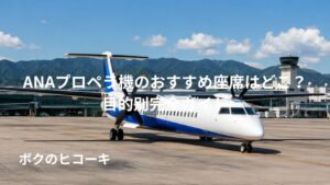 駐機中のプロペラ旅客機
