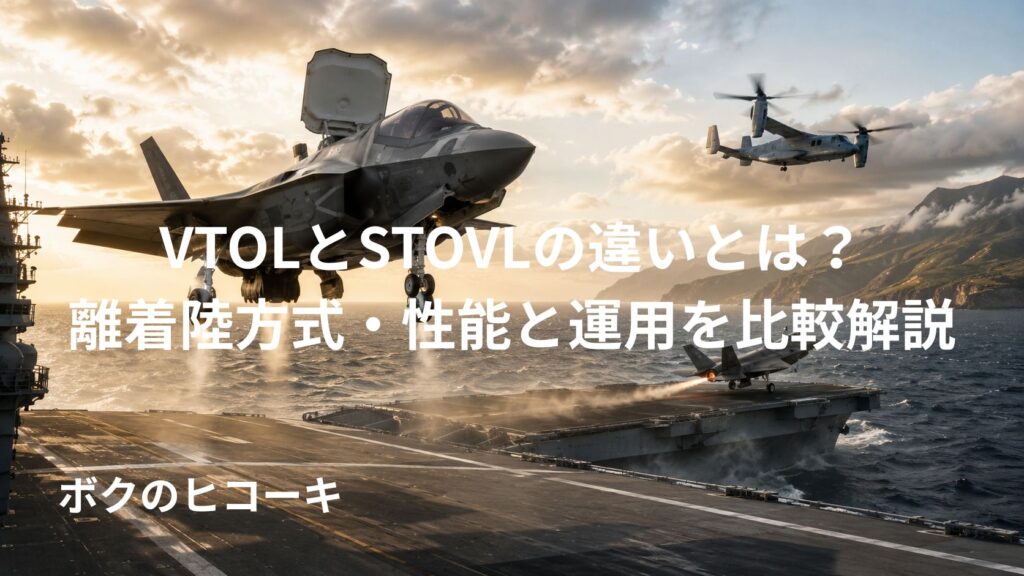STOVL戦闘機とティルトローター式VTOL機の離着陸方式