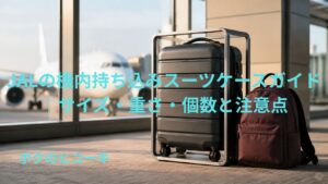 JALの機内持ち込みサイズを確認するスーツ