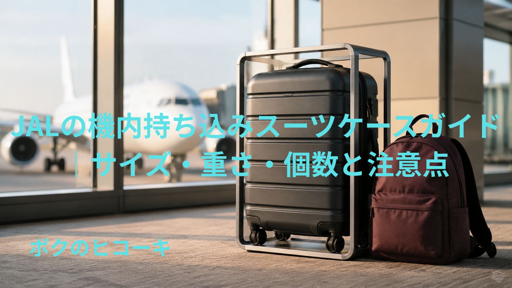 JALの機内持ち込みサイズを確認するスーツ