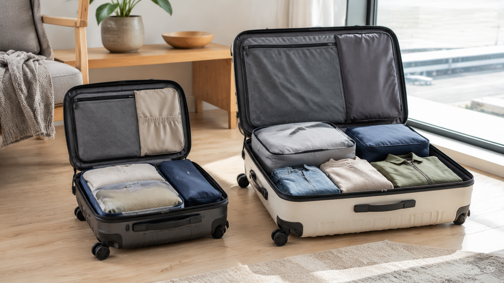JALへ持ち込むスーツケースの容量と荷物量を比較した旅行準備