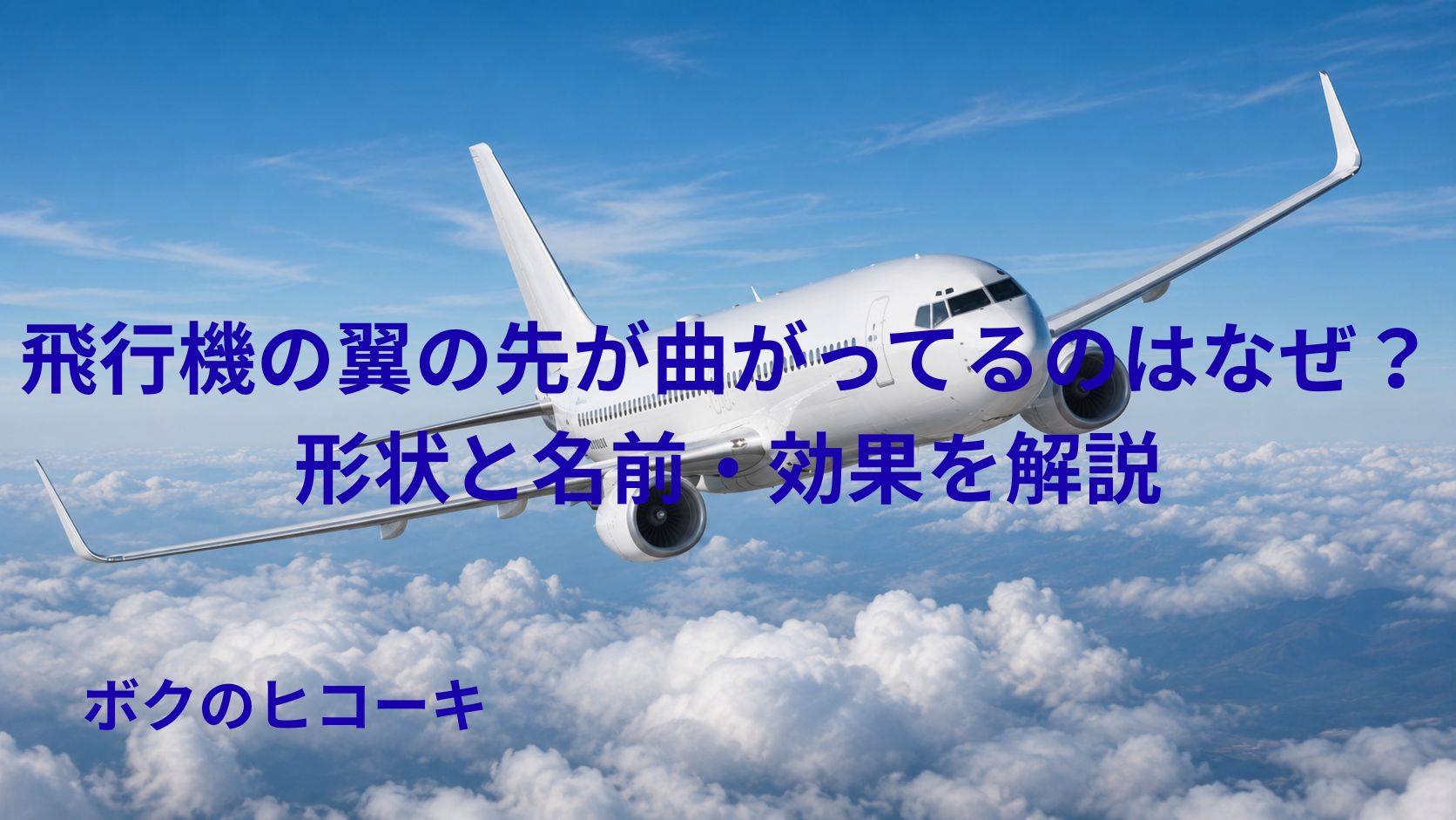 ウィングレットを備えて雲海上を旋回する旅客機