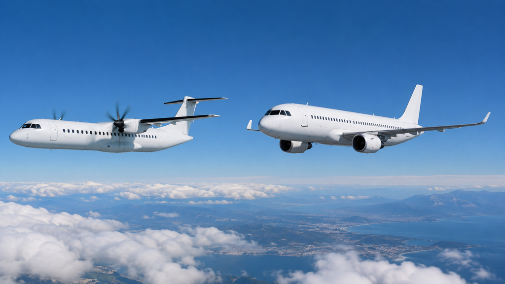 空を飛ぶプロペラ機とジェット機の外観の違い