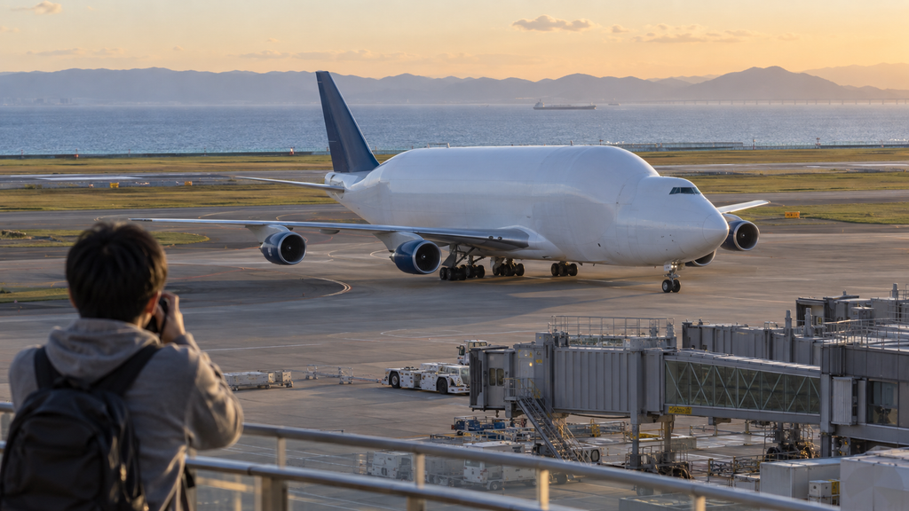 中部国際空港の展望デッキから見るドリームリフター
