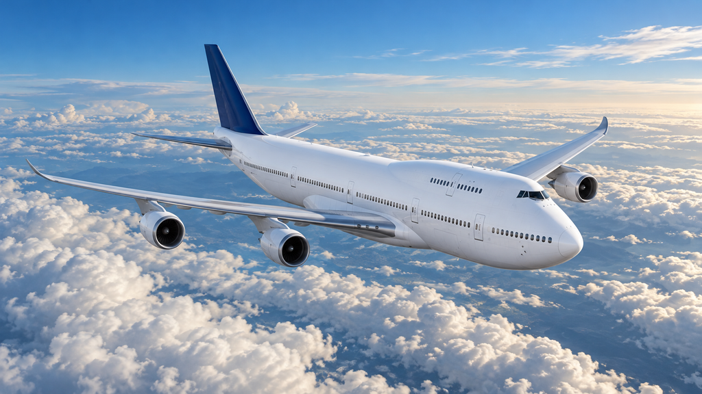 雲海の上を飛行するボーイング747旅客機のイメージ